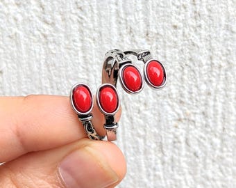 Bague métal argenté inspiration bijoux kabyle - bague tentacules avec détails élégants. Taille ajustable