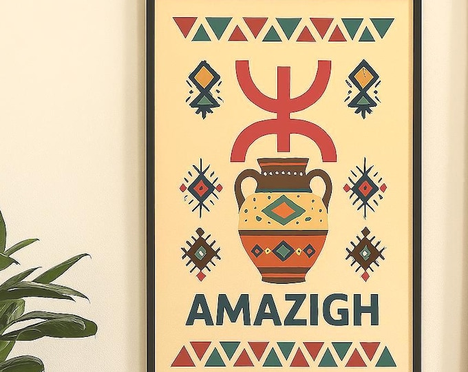 Pack de 2 posters- affiche- art mural amazigh à télécharger, tableau amazigh, Très haute résolution d'image, art à imprimer