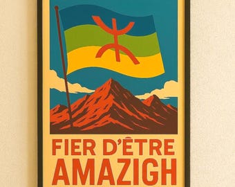 Pack de 5 posters- affiche- art mural amazigh à télécharger, tableau amazigh, Très haute résolution d'image, art à imprimer