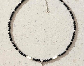 Collier pierres naturelles homme avec le signe ⵣ amazigh – collier berbère- collier ethnique - Grande qualité acier inoxydable