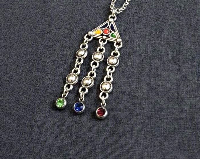 Collier amazigh berbère femme - Collier triangle– collier berbère- collier ethnique- bijoux amazighs avec perles de naissance