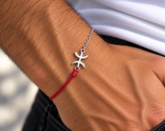 Bracelet amazigh homme Yaz ⵣ en acier inoxydable, chaîne fine 1,5 mm, réglable 18 + 4 cm