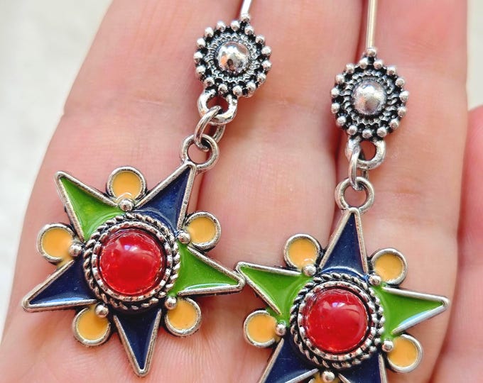 Boucles d'oreilles kabyles - Bijou amazigh – bijou berbère- bijou ethnique- Bijou kabyle