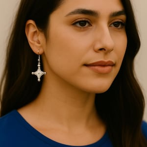 Amazigh Berber women&#39;s earrings, southern cross, Tuareg - Berber earrings - ethnic - Amazigh jewelry.