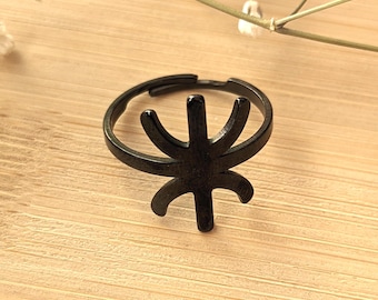Bague homme - femme- avec le signe ⵣ amazigh – bague berbère- bague Kabyle - Grande qualité acier inoxydable- taille réglable