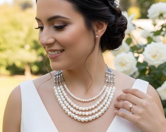 Collier Kabyle pour mariée Fait Main – Perles Fantaisie & détails Kabyles Émaillés en métal argenté émaillé de très bonne qualité
