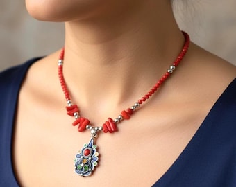 Collier amazigh acier inoxydable - collier berbère femme - Collier KABYLE– collier berbère- collier ethnique- bijoux amazighs. Fait main