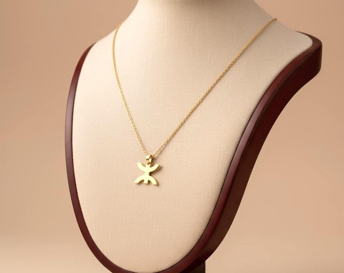 Collier homme - femme- avec le signe ⵣ amazigh – collier berbère- collier ethnique - Grande qualité acier inoxydable