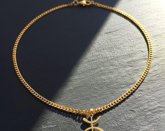 Collier homme - femme- avec le signe ⵣ amazigh – collier berbère- collier ethnique - Grande qualité acier inoxydable