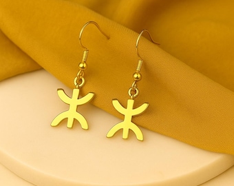 Boucles d'oreilles YAZ tifinagh – Adaptation moderne d’un bijou amazigh– boucles d'oreilles berbères- ethniques- bijoux amazighs.