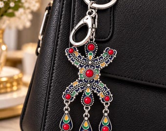 Porte-clés ou bijou de sac kabyle berbère - berbère- ethnique- bijoux amazighs.