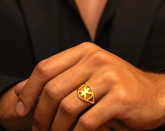 Magnifique bague unisexe - avec le signe ⵣ amazigh – bague berbère- bague ethnique - bague Kabyle - Grande qualité acier inoxydable