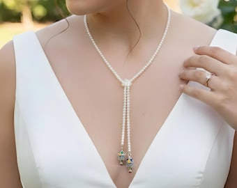 Collier femme kabyle de mariée perles naturelles de coquillage- Collier avec deux pampilles kabyles pour une touche berbère amazigh.