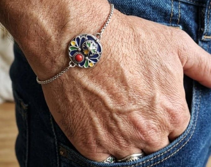 Bracelet kabyle acier inoxydable – Magnifique bracelet acier inoxydable berbère, amazigh, kabyle