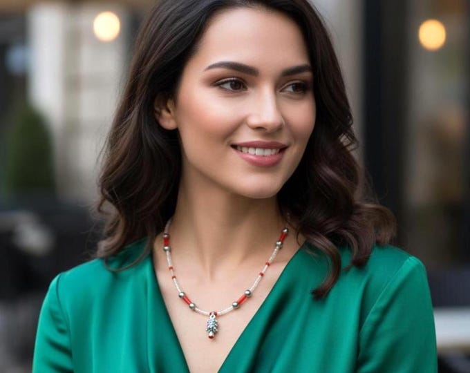 Collier amazigh acier inoxydable - collier berbère femme - Collier KABYLE– collier berbère- collier ethnique- bijoux amazighs. Fait main