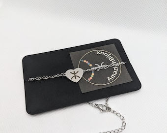 Bracelet amazigh coeur femme- avec le signe ⵣ amazigh – bracelet berbère- bracelet ethnique - Kabyle - acier inoxydable