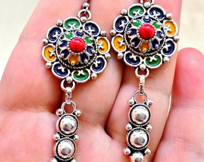 Boucles d'oreilles kabyles - Bijou amazigh – bijou berbère- bijou ethnique- Bijou kabyle