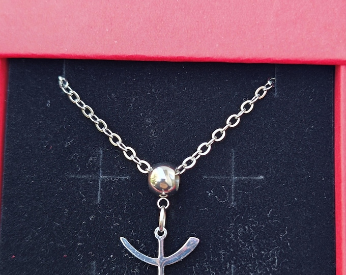Collier homme - femme- avec le signe ⵣ amazigh – collier berbère- collier ethnique - Grande qualité acier inoxydable