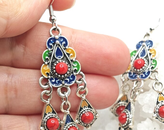 Boucles d'oreilles kabyles, Bijou amazigh – bijou berbère- bijou ethnique- Bijou kabyle