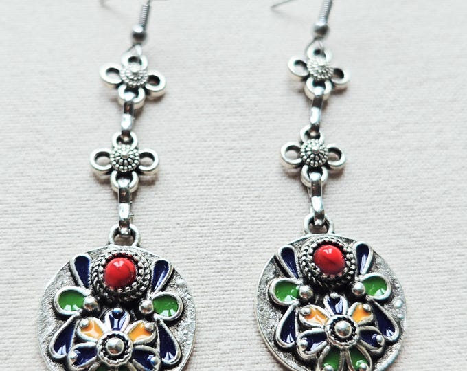 Boucles d'oreilles amazigh berbère femme - boucles d'oreilles berbères- ethnique- bijoux amazigh.