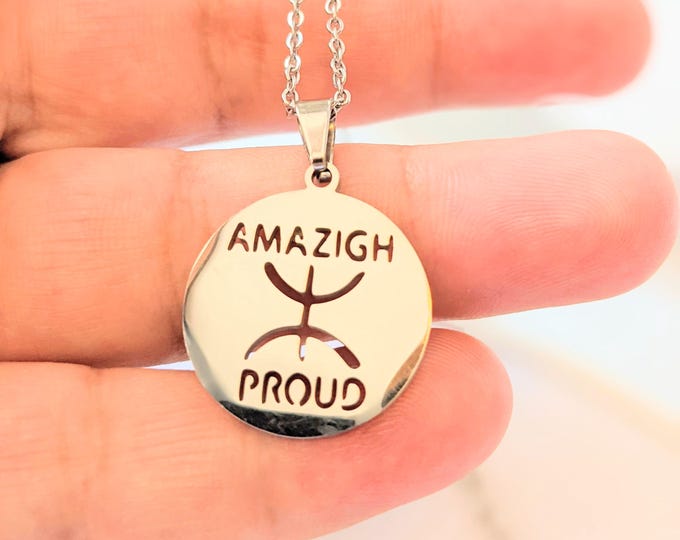 Collier homme - femme- avec le signe ⵣ amazigh – collier berbère- collier ethnique - Grande qualité acier inoxydable