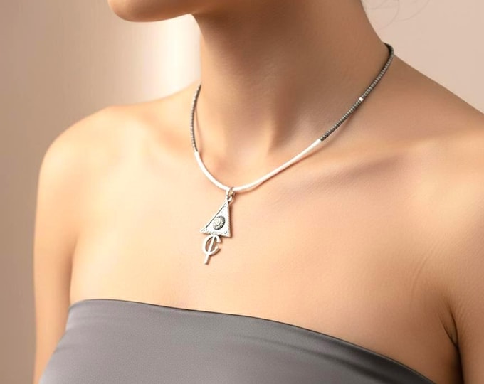 Collier amazigh berbère femme - Collier Tizerzit– collier berbère- collier ethnique- bijoux amazighs. Fait main