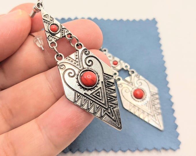 Boucles d'oreilles inspiration amazigh berbère femme - boucles d'oreilles berbère- ethnique- bijoux amazighs.