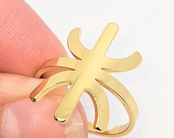 Bague homme - femme- avec le signe ⵣ amazigh – bague berbère- bague ethnique - bague Kabyle - Grande qualité acier inoxydable
