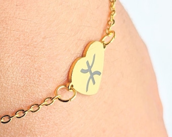 Bracelet amazigh coeur femme- avec le signe ⵣ amazigh – bracelet berbère- bracelet ethnique - Kabyle - acier inoxydable