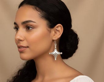 Boucles d'oreilles femme amazigh berbère croix du sud Touareg– boucles d'oreilles berbères- ethniques- bijoux amazighs.