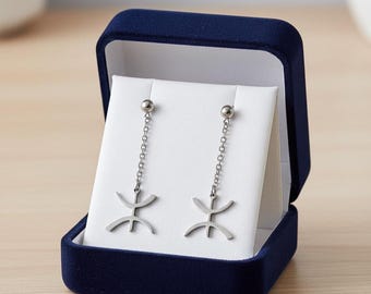 Boucles d'oreilles YAZ tifinagh – Adaptation moderne d’un bijou amazigh– boucles d'oreilles berbères- ethniques- bijoux amazighs.