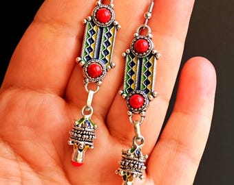 Boucles d'oreilles kabyles - Bijou amazigh – bijou berbère- bijou ethnique- Bijou kabyle