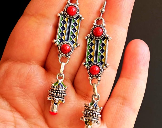 Boucles d'oreilles kabyles - Bijou amazigh – bijou berbère- bijou ethnique- Bijou kabyle