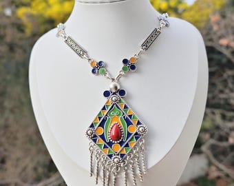 Collier femme kabyle- amazigh berbère géométrique – collier ethnique