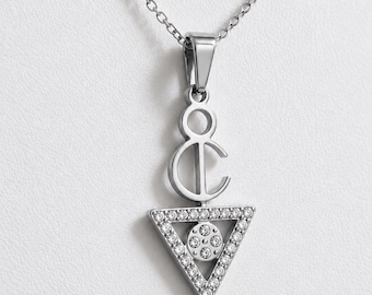 Collier amazigh berbère femme acier inoxydable et pierres zircon- Tout plaqué or 18K pour le doré et plaqué Rhodium pour l'argenté
