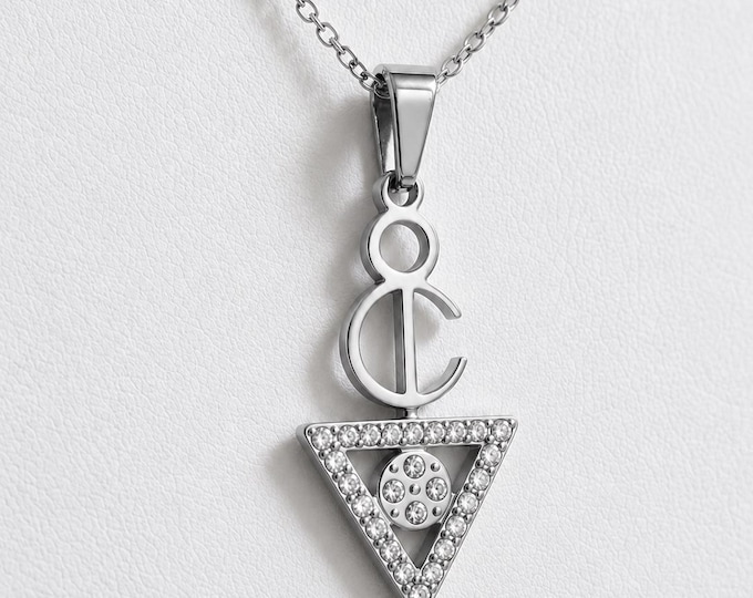 Collier amazigh berbère femme acier inoxydable et pierres zircon- Tout plaqué or 18K pour le doré et plaqué Rhodium pour l'argenté