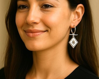 Boucles d'oreilles femme amazigh berbère – boucles d'oreilles berbères- ethniques- bijoux amazigh.