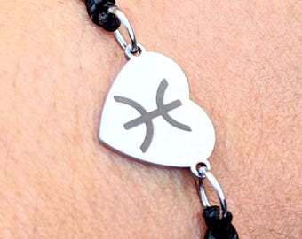 Bracelet amazigh coeur femme- avec le signe ⵣ amazigh – bracelet berbère- bracelet ethnique - Kabyle - acier inoxydable