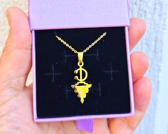 Collier plaqué or 18k - fibule Amazighe en Acier Inoxydable plaqué or 18k – berbère- collier ethnique - Grande qualité acier inoxydable