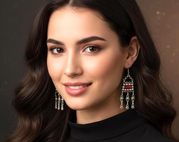 Bijou amazigh fait main – bijou berbère- bijou ethnique- Bijou kabyle- boucles d'oreilles kabyles