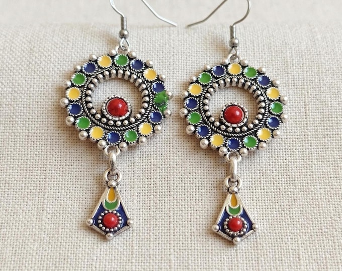 Boucles d'oreilles kabyles - Bijou amazigh – bijou berbère- bijou ethnique- Bijou kabyle