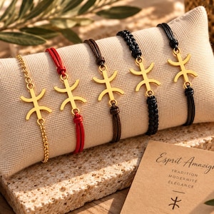 Amazigh hjärtarmband för män/kvinnor - med Amazigh-symbolen ⵣ - Berberarmband - etniskt armband - Kabyle - rostfritt stål
