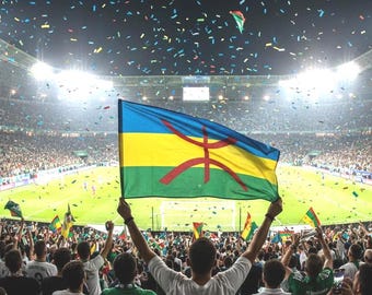 Drapeau Amazigh 60x90 cm – drapeau Kabyle - drapeau berbère- Nylon résistant
