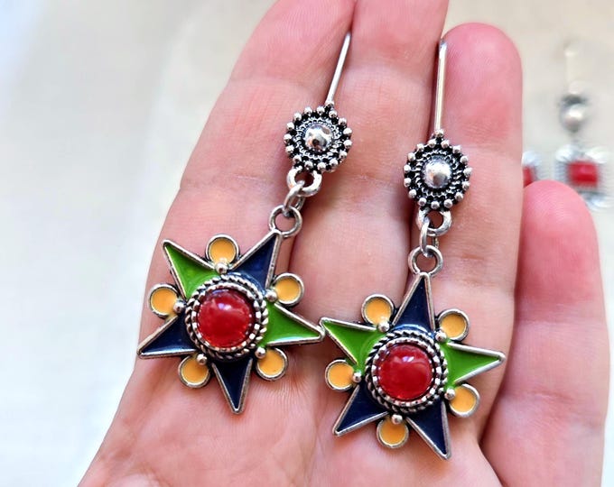 Boucles d'oreilles kabyles - Bijou amazigh – bijou berbère- bijou ethnique- Bijou kabyle