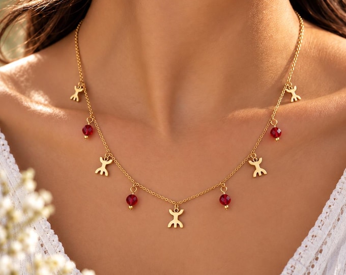 Collier femme- avec le signe ⵣ amazigh – collier berbère- collier ethnique - Grande qualité acier inoxydable