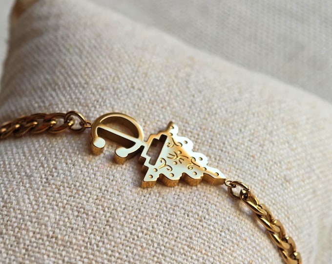 Bracelet fibule "Amazigh"- acier inoxydable  - bracelet berbère- bracelet ethnique - Kabyle