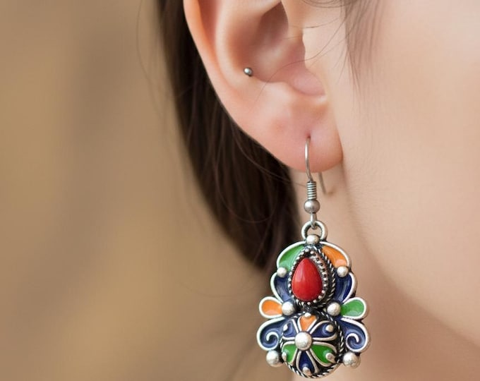 Bijou amazigh – bijou berbère- bijou ethnique- Bijou kabyle- boucles d'oreilles kabyles