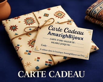 Carte Cadeau AmazighBijoux – Offrez un cadeau unique, élégant et plein de sens