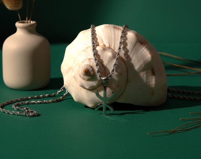 Collier homme - femme- avec le signe ⵣ amazigh – collier berbère- collier ethnique - Grande qualité acier inoxydable