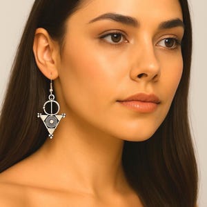 Berber Amazigh women&#39;s earrings -Tizerzit– Berber earrings- ethnic- Amazigh jewelry. Handmade